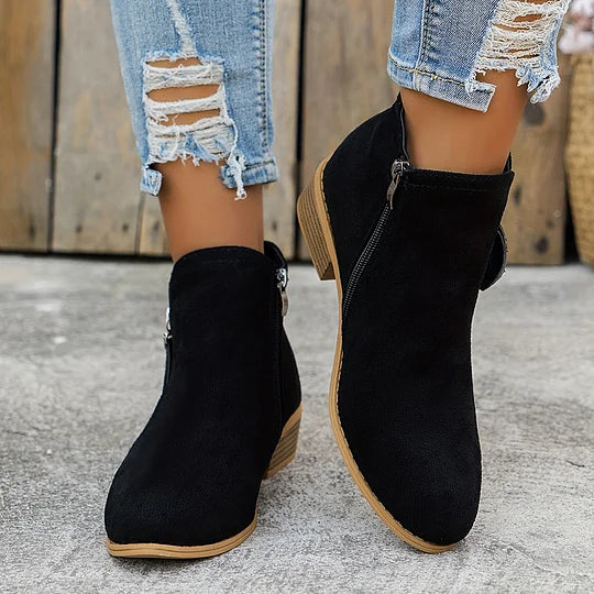 Ambreline – Bottines orthopédiques en cuir avec fermeture éclair
