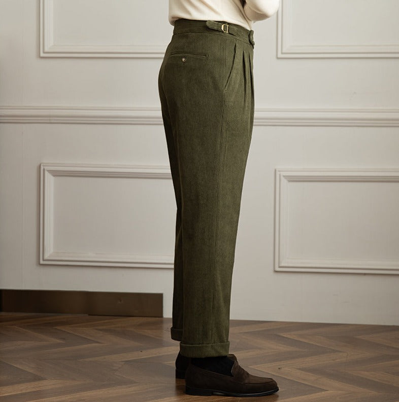 Dorchester Vintage Corduroy Double Pleated Trousers