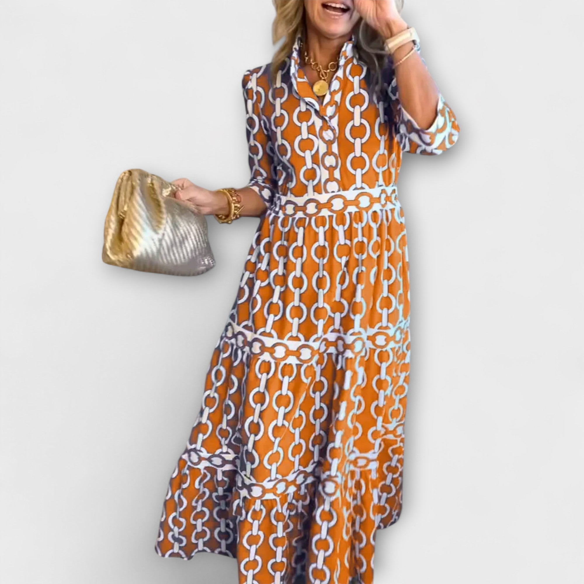 Brisande – Robe mi longue fluide à col chemise