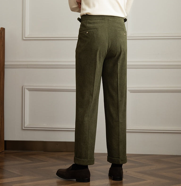 Dorchester Vintage Corduroy Double Pleated Trousers