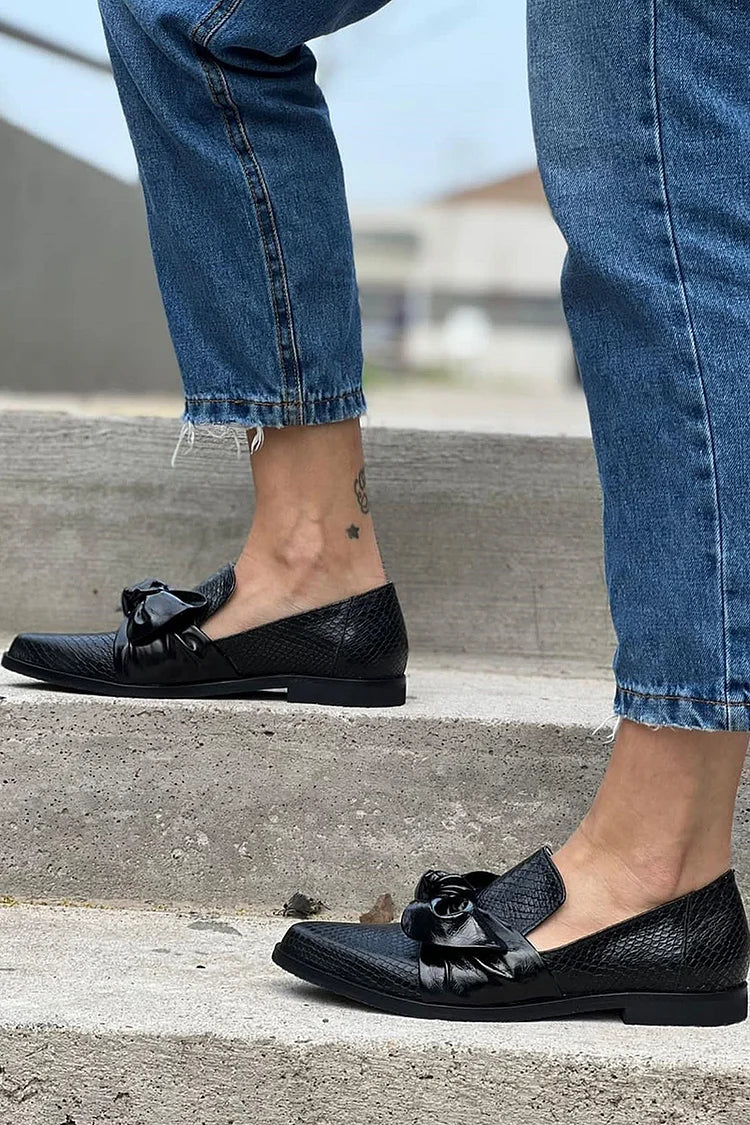 Isalène - Mocassins élégants avec imprimé façon cuir de serpent