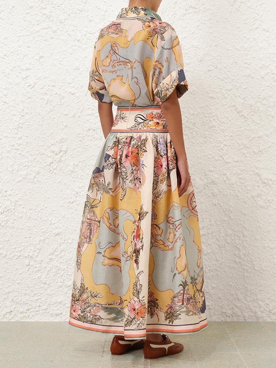 Ondina – Jupe trapèze vintage à taille large