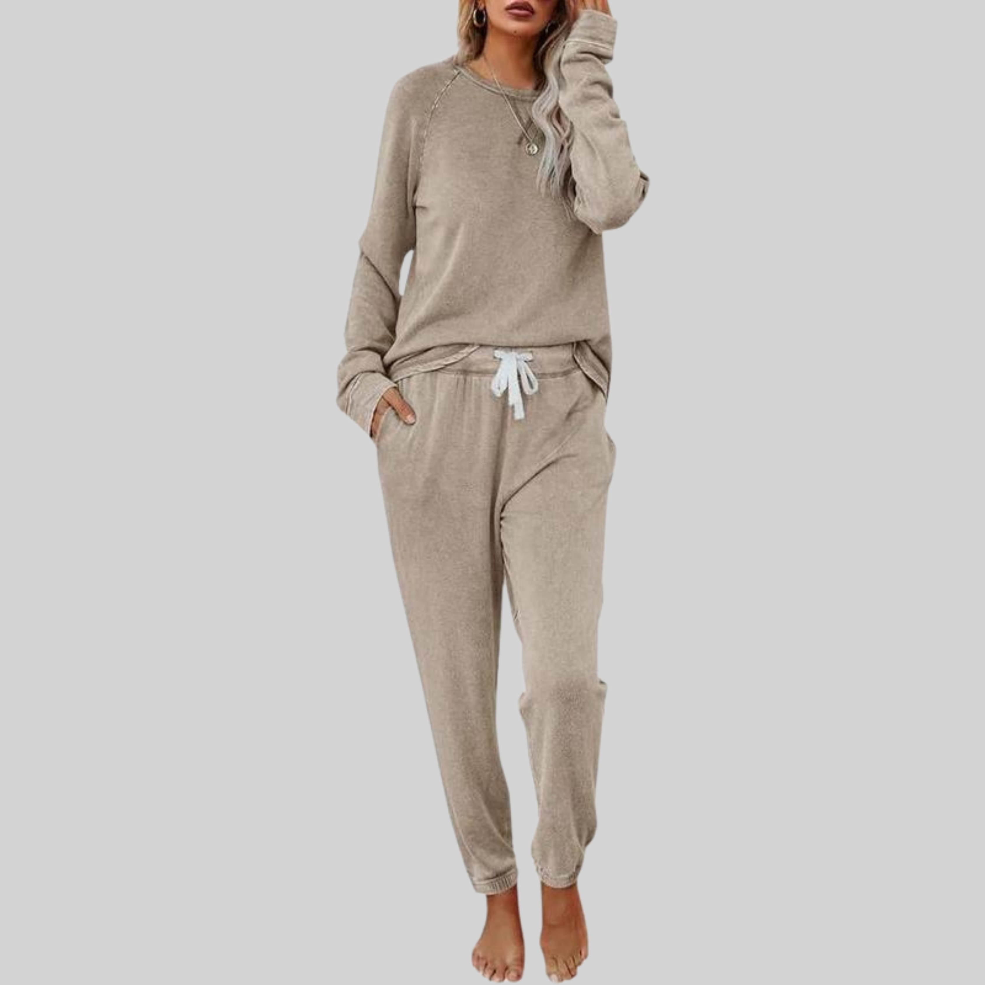 Joëlle – Ensemble décontracté manches longues et pantalon de survêtement