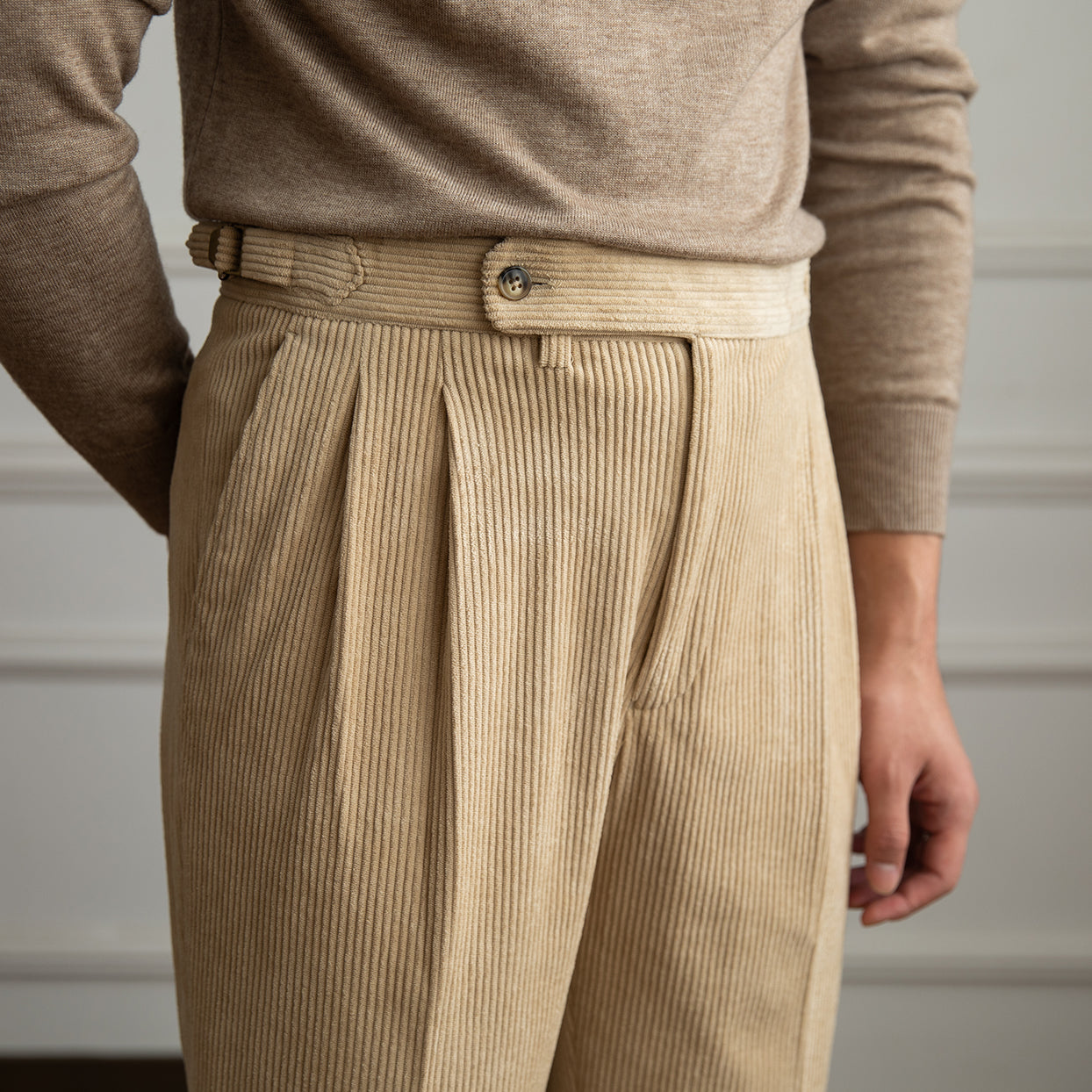 Dorchester Vintage Corduroy Double Pleated Trousers
