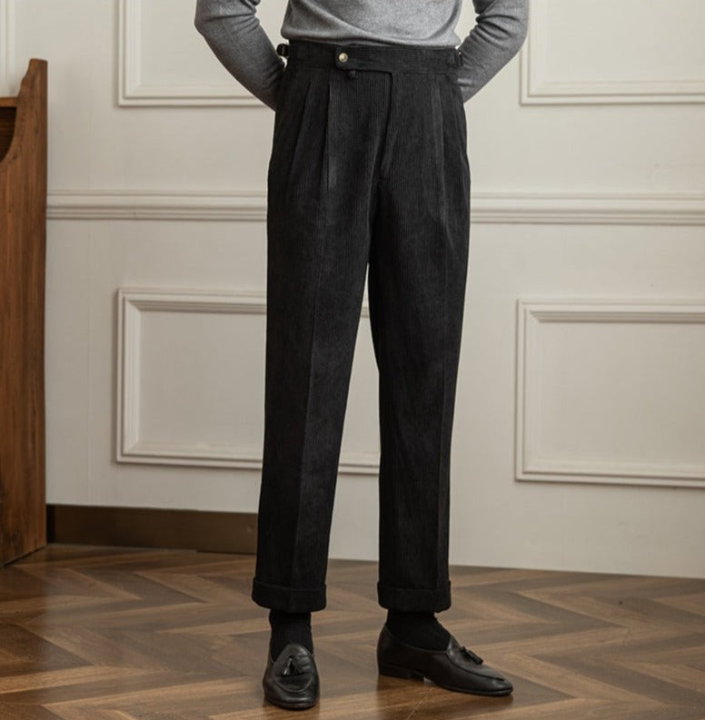 Dorchester Vintage Corduroy Double Pleated Trousers