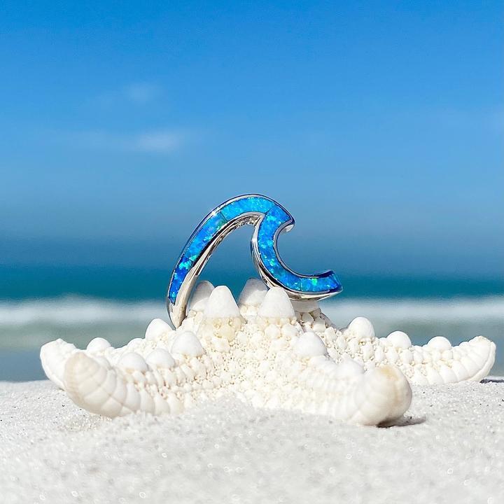 Océliane – Bague en argent "Vague de l’Océan" avec opale