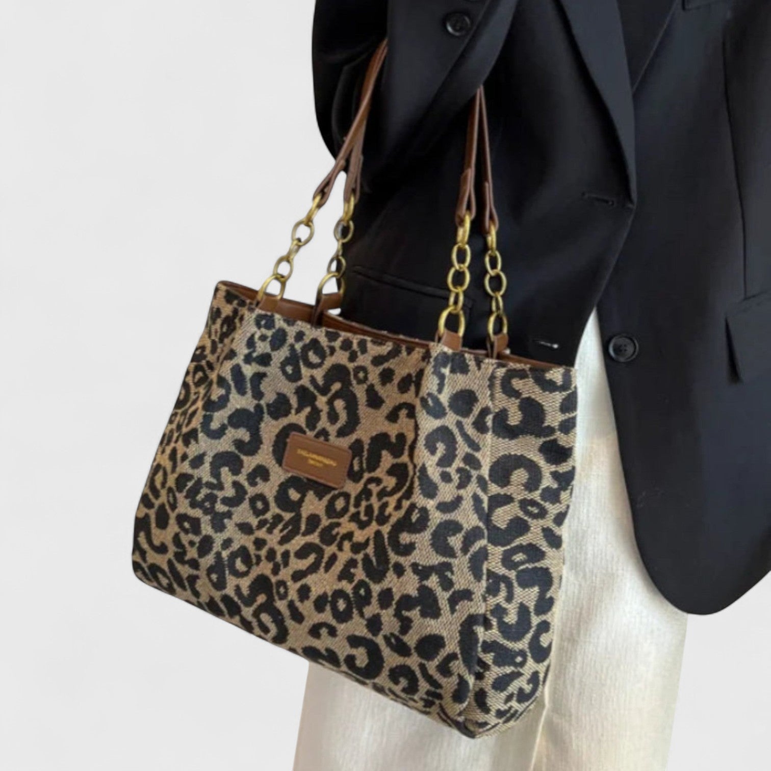 Alizée - Sac shopping motif léopard