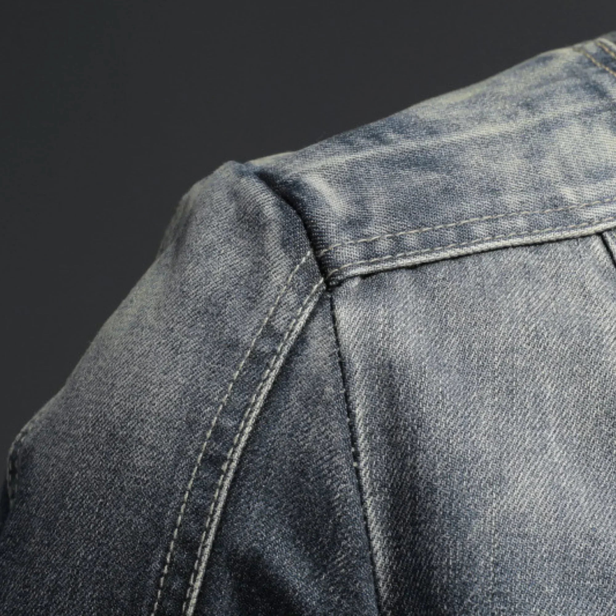 Justinien - Veste biker en jean élégant