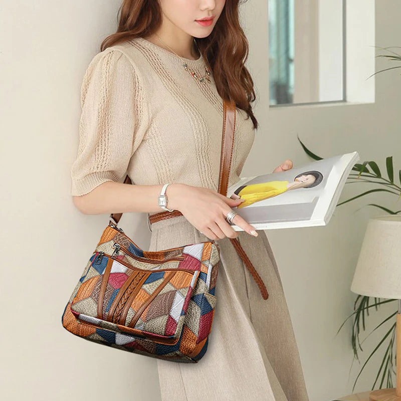 Dora – Sac à main patchwork en cuir végétal