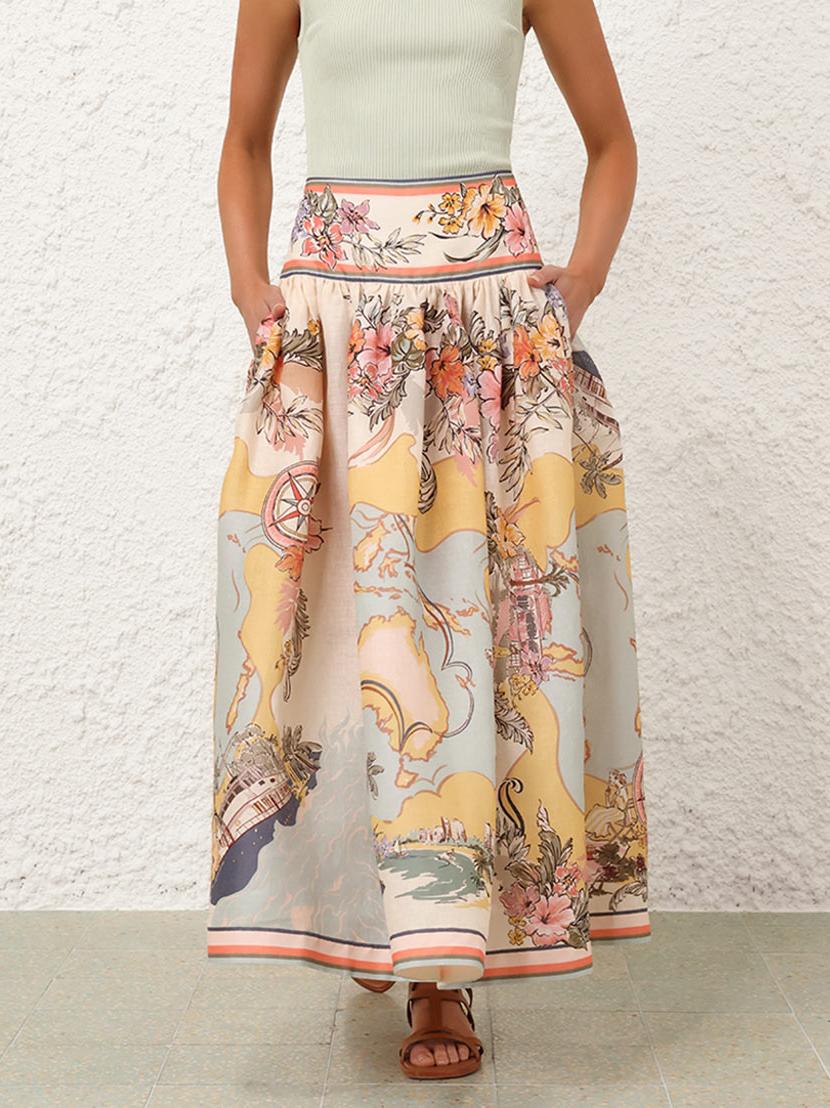 Ondina – Jupe trapèze vintage à taille large