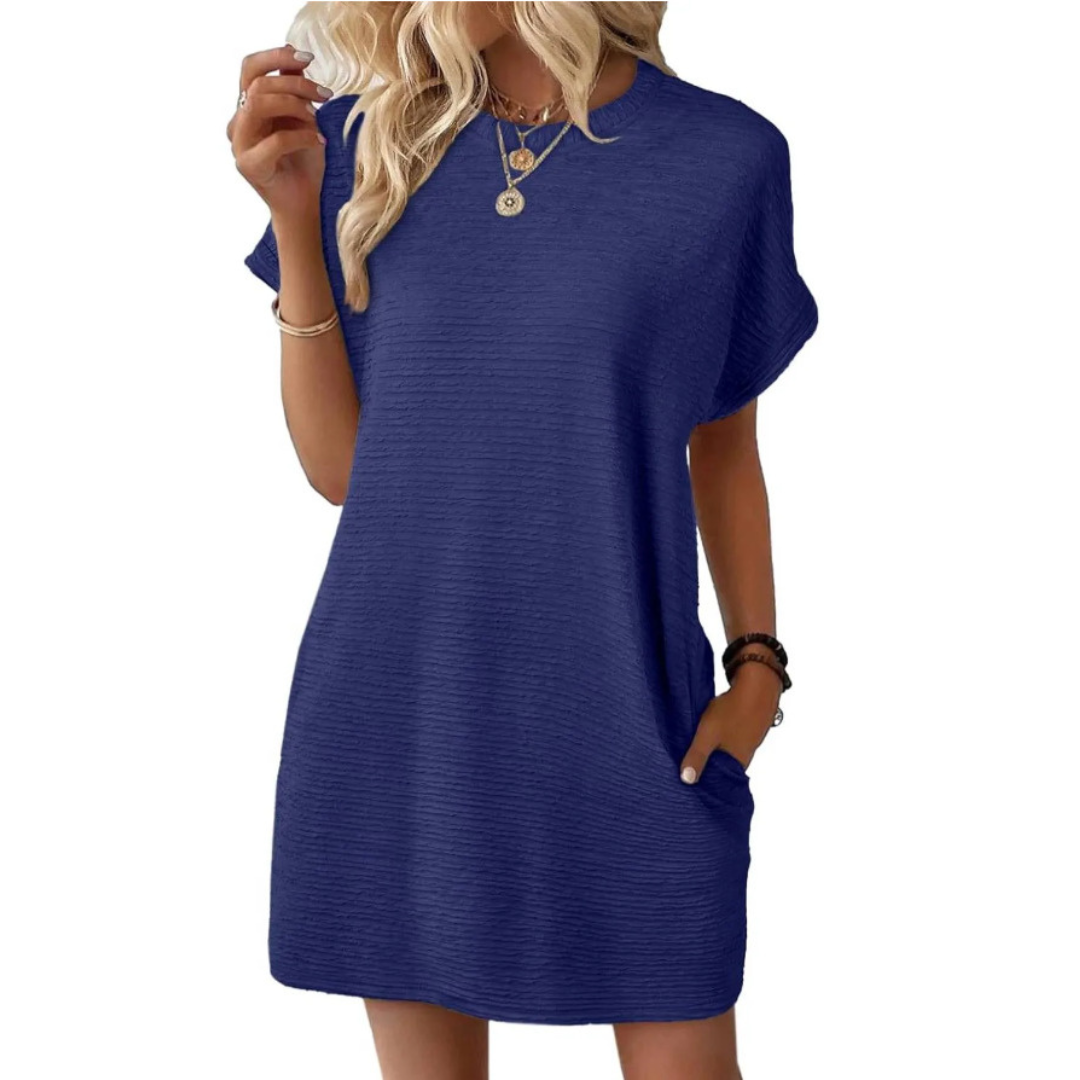 Amandine – Robe d'été minimaliste à col rond