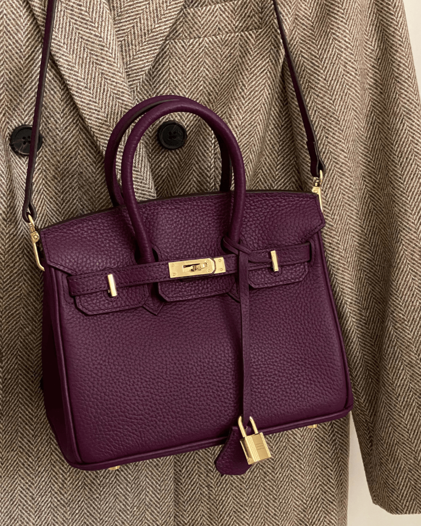 Sabine - Sac en cuir texturé avec accents dorés