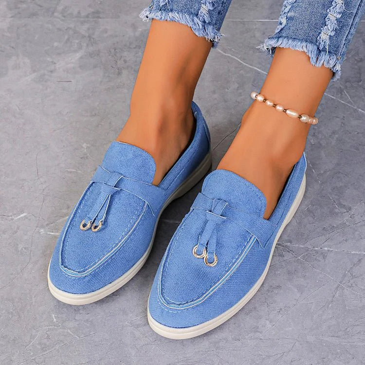 Élérine - Mocassins élégants avec surpiqûres nouées