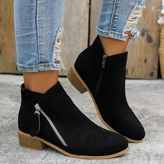 Ambreline – Bottines orthopédiques en cuir avec fermeture éclair