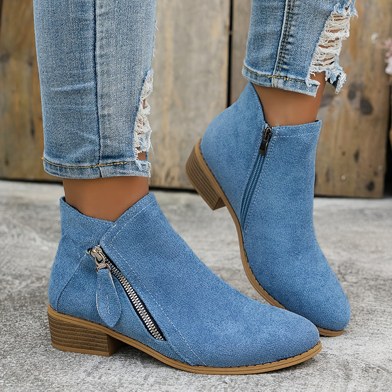 Ambreline – Bottines orthopédiques en cuir avec fermeture éclair