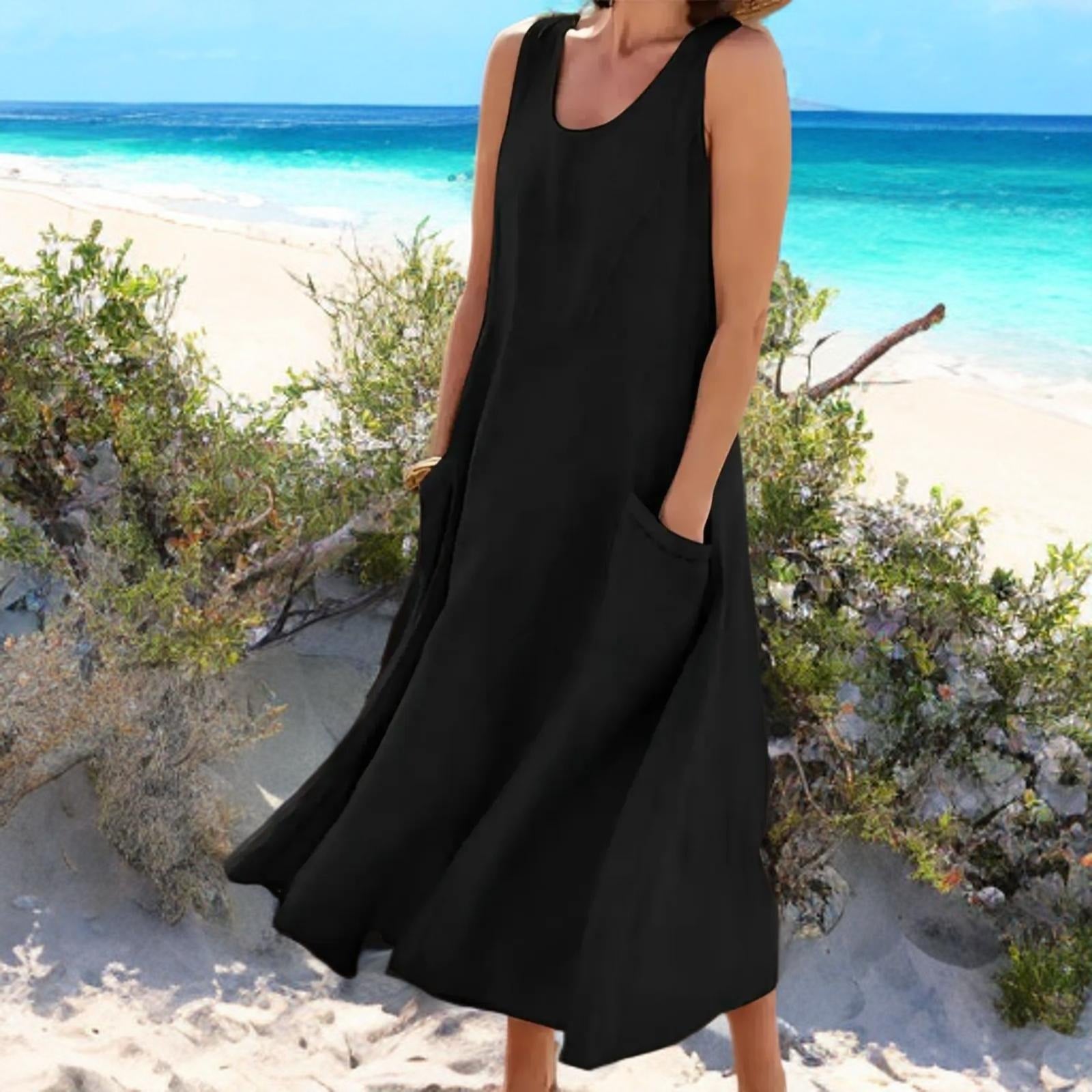 Ambrelys – Robe fluide sans manches avec poches
