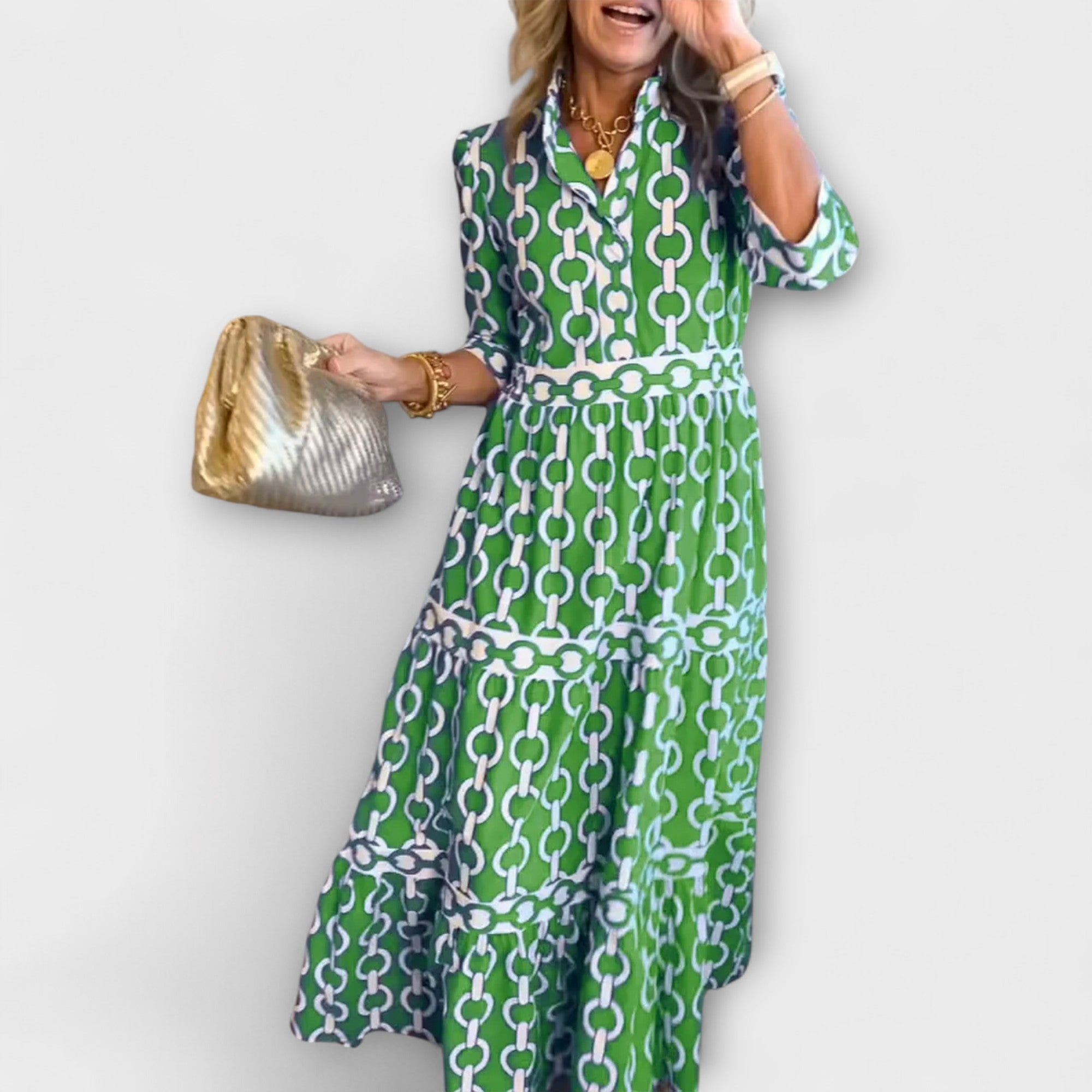 Brisande – Robe mi longue fluide à col chemise