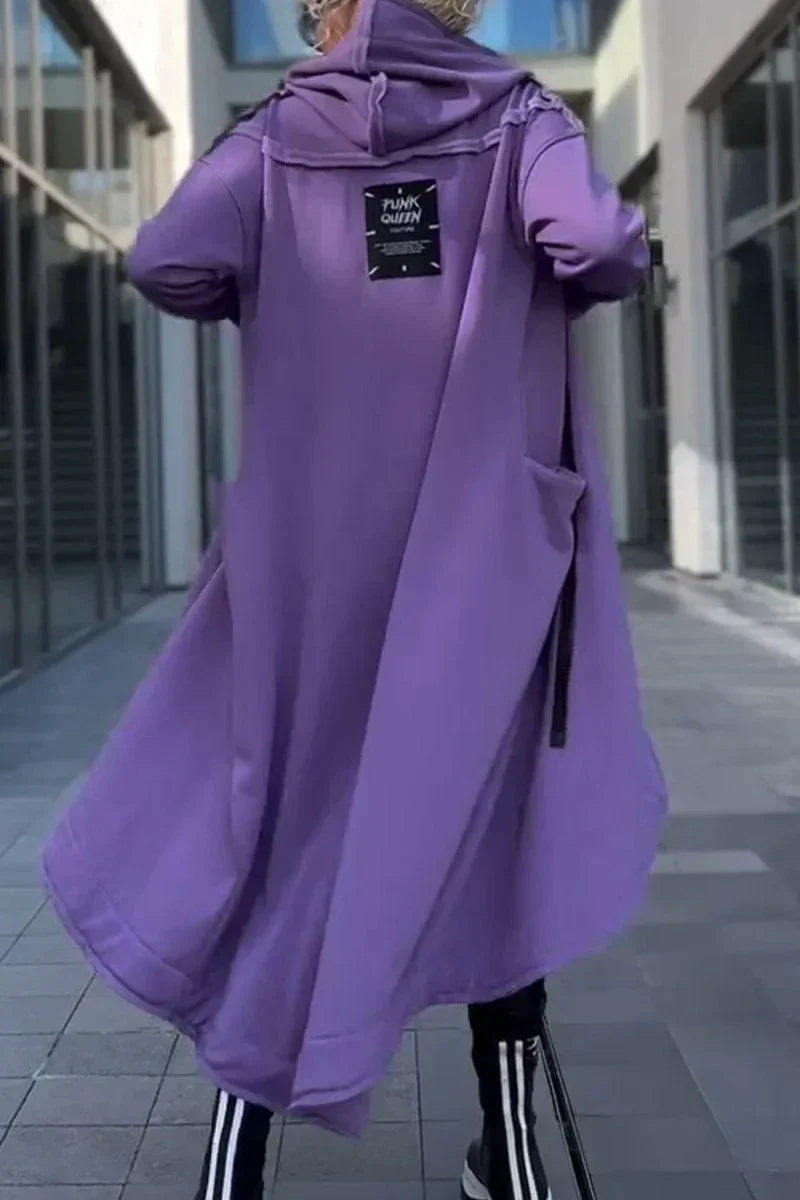 Gwenaëlle – Veste longue zippée élégante