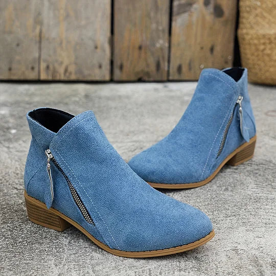 Ambreline – Bottines orthopédiques en cuir avec fermeture éclair
