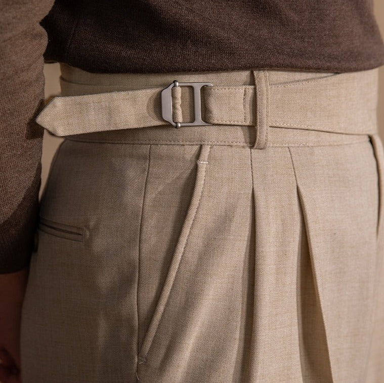 Vicenza Gurkha Double Pleated Straight Fit Trousers