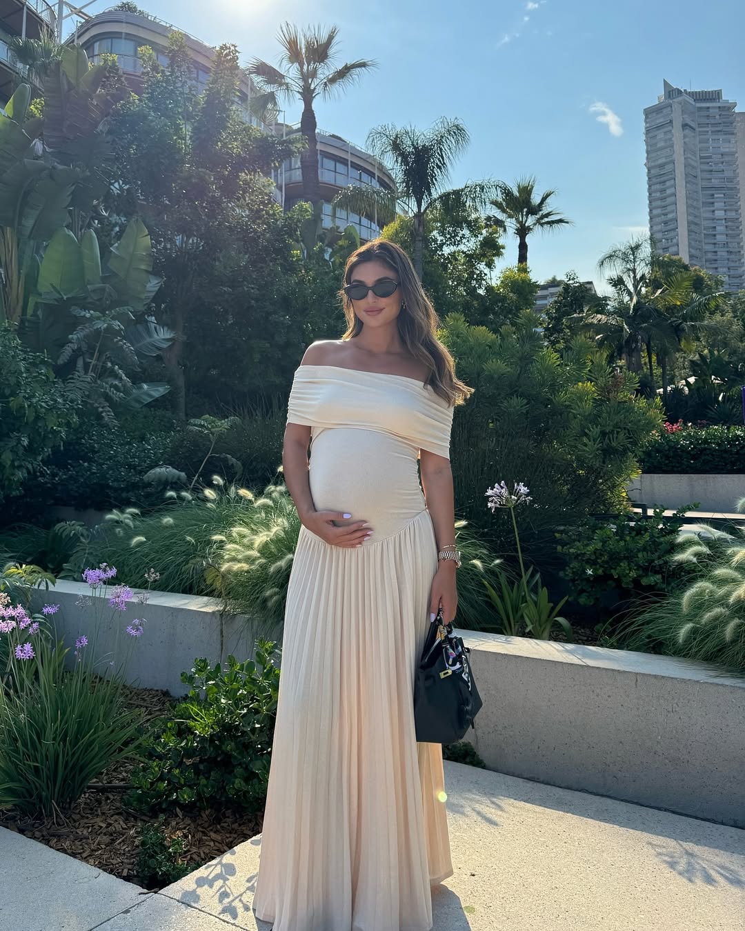 Anaëlle – Robe maxi plissée de maternité