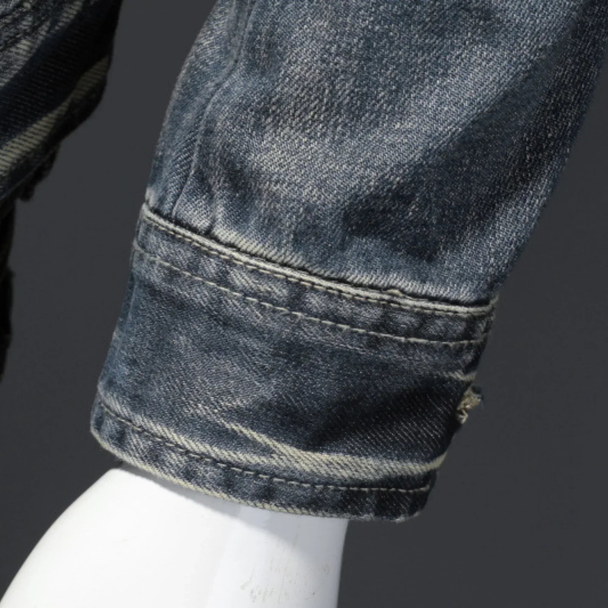 Justinien - Veste biker en jean élégant