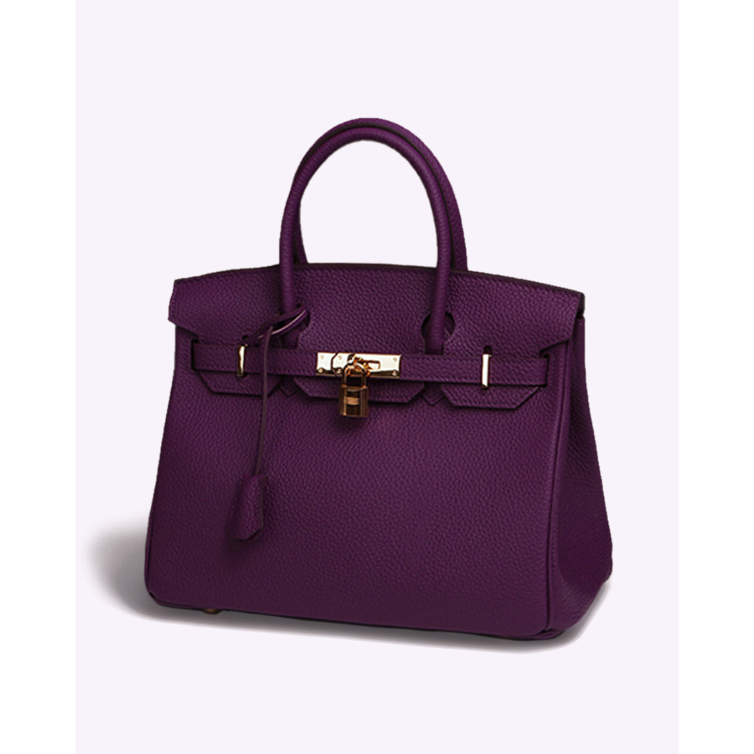 Sabine - Sac en cuir texturé avec accents dorés