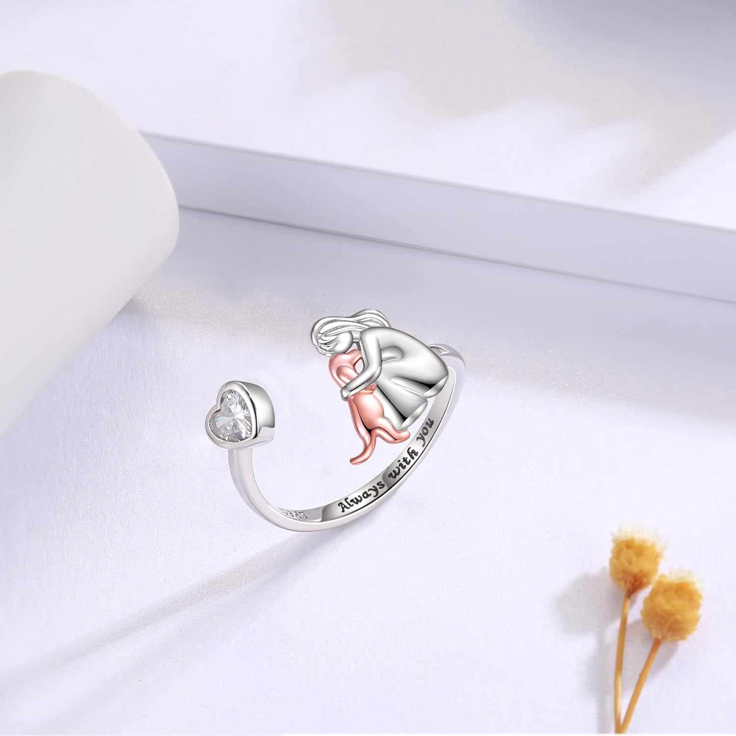 Coquin – Bague avec icône de chien (Rose)