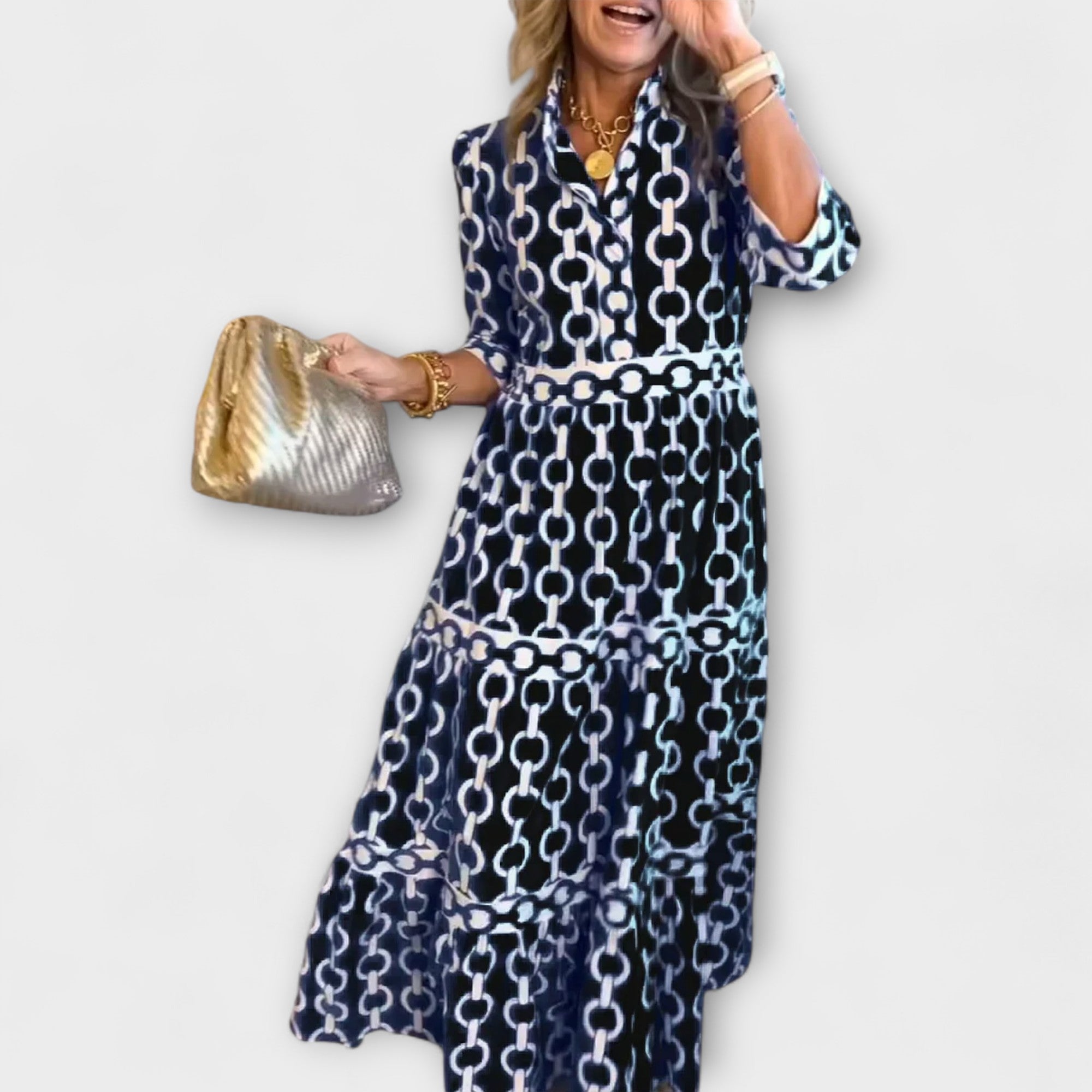 Brisande – Robe mi longue fluide à col chemise