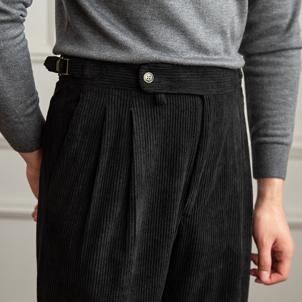 Dorchester Vintage Corduroy Double Pleated Trousers