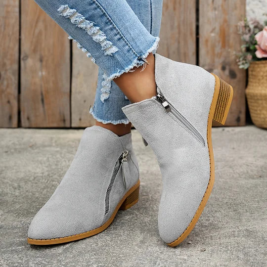 Ambreline – Bottines orthopédiques en cuir avec fermeture éclair