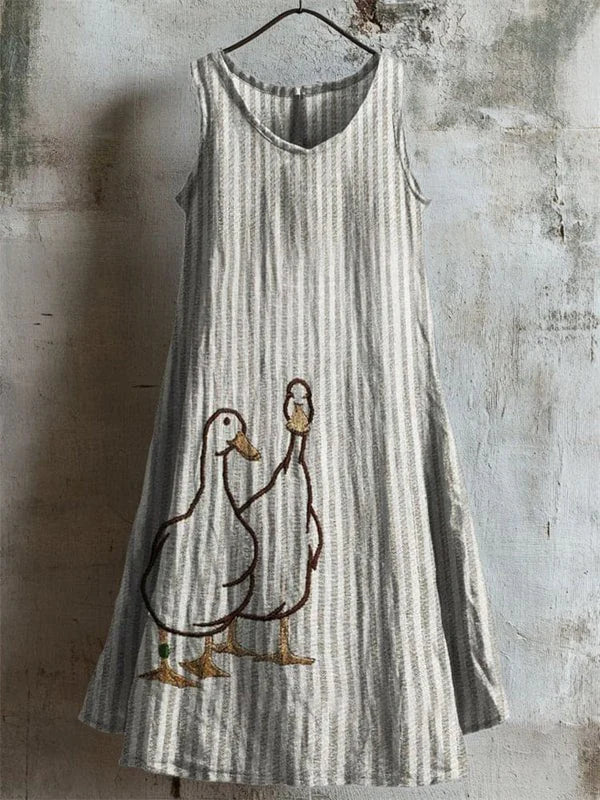 Ninon – Robe motif duo de canards