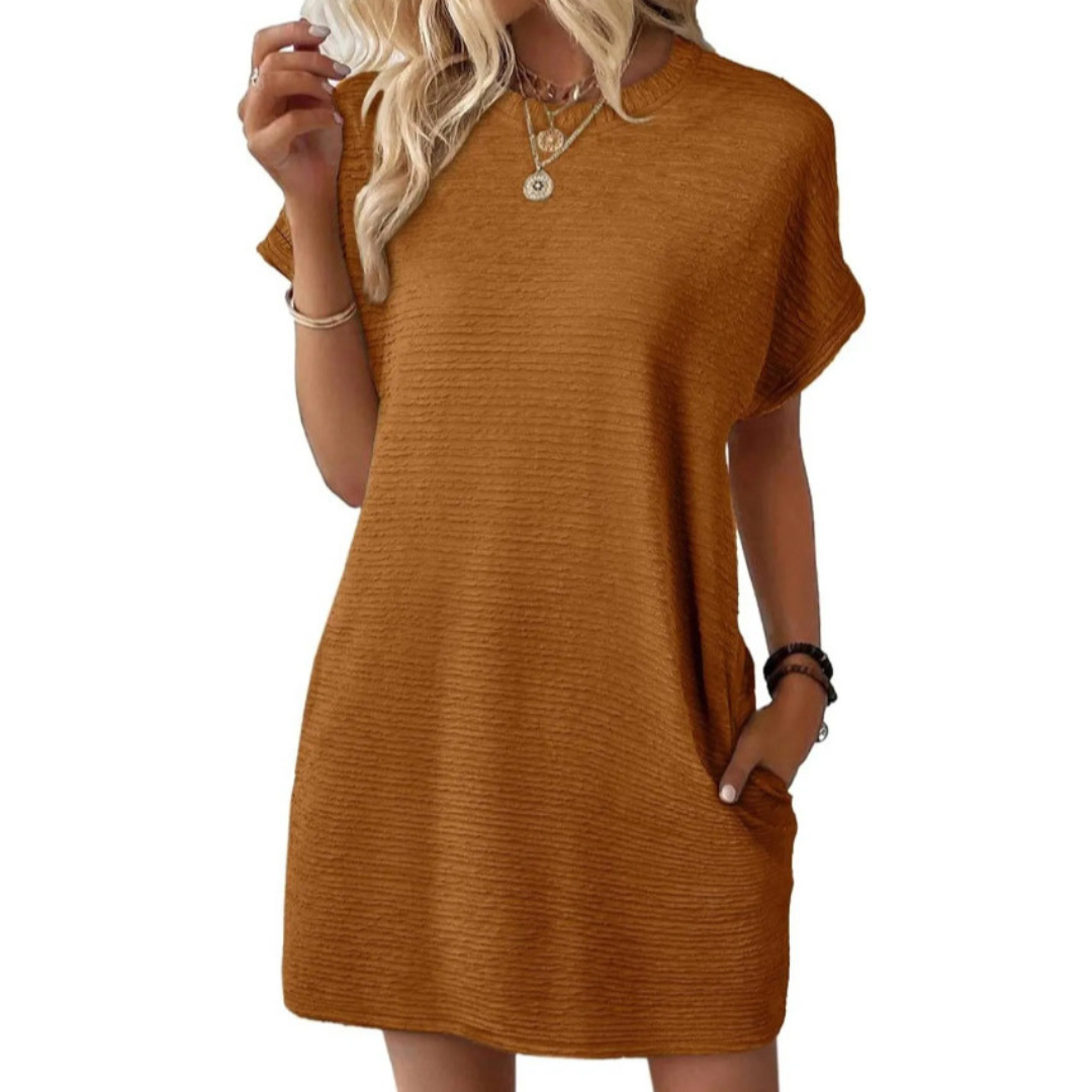 Amandine – Robe d'été minimaliste à col rond
