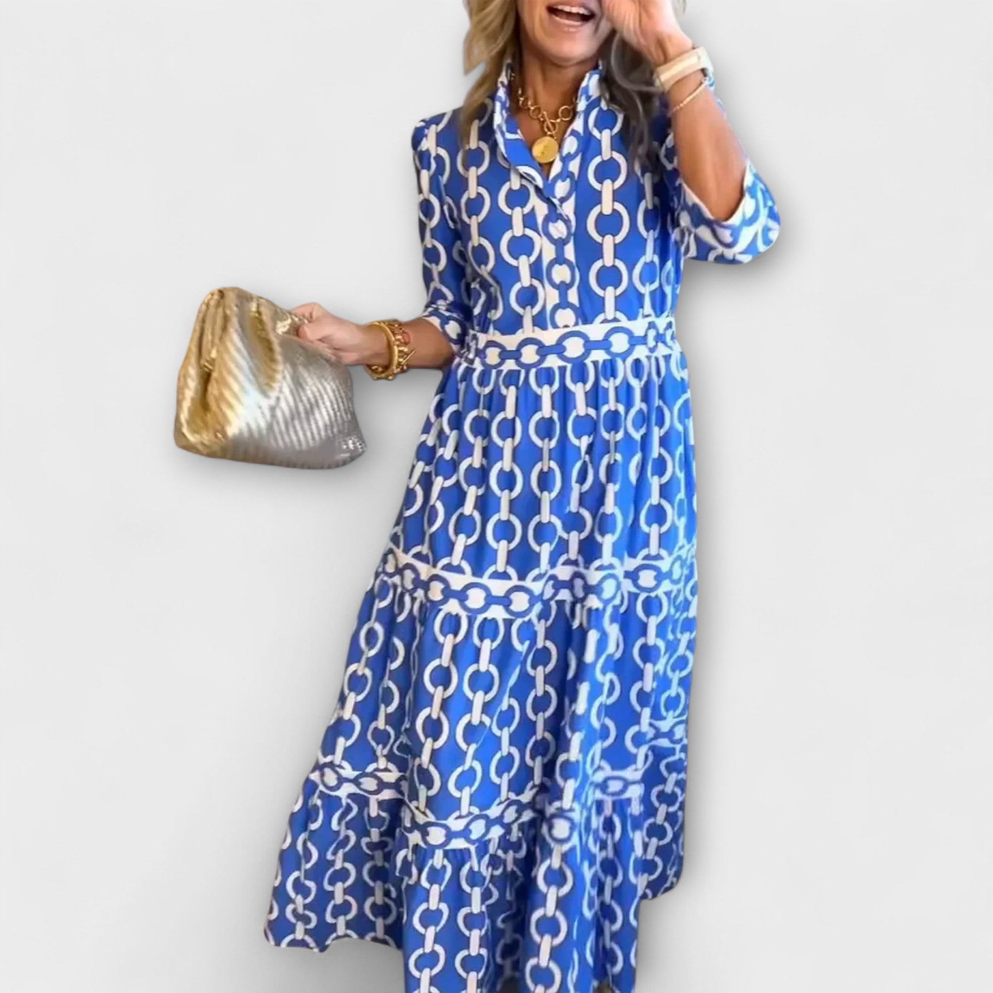 Brisande – Robe mi longue fluide à col chemise