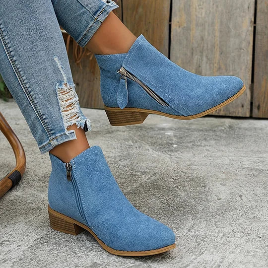Ambreline – Bottines orthopédiques en cuir avec fermeture éclair
