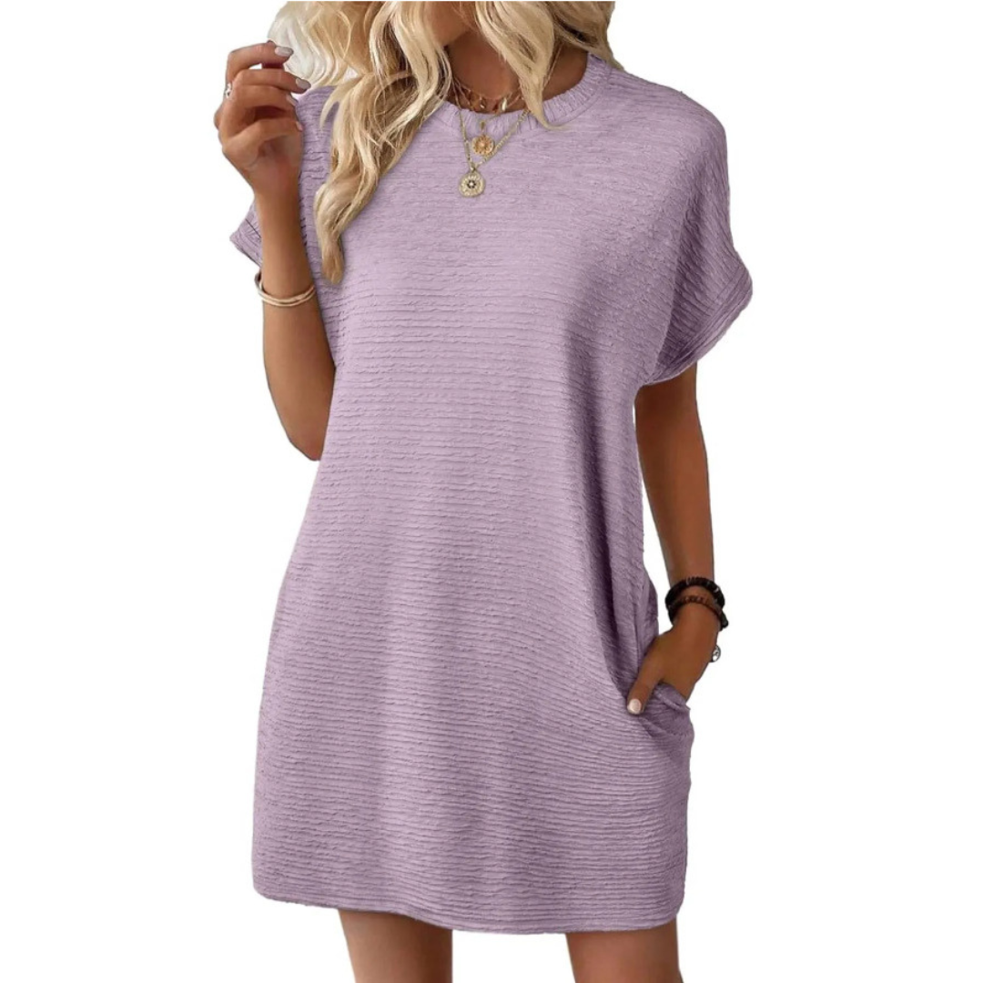 Amandine – Robe d'été minimaliste à col rond
