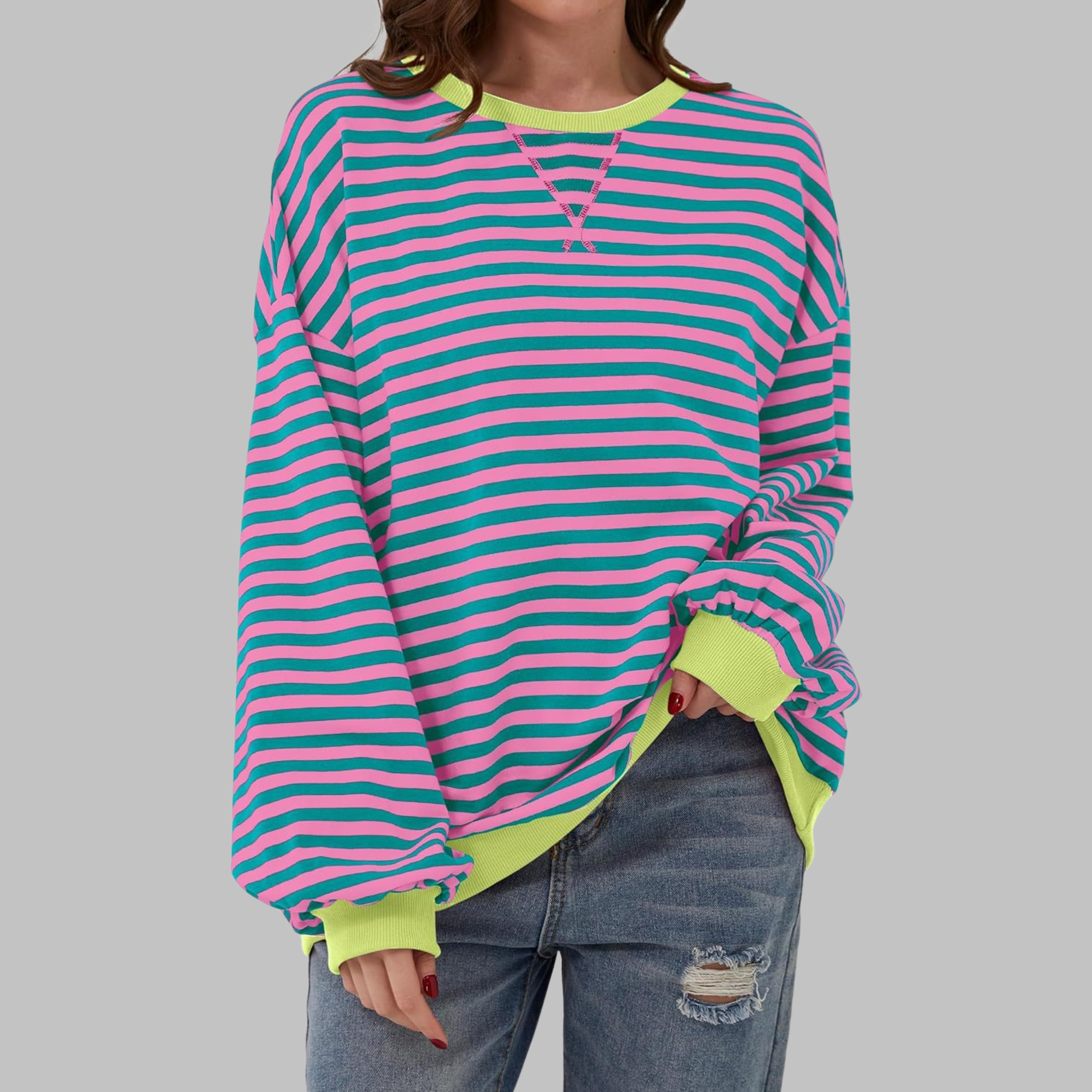 Maïwenn – Sweat rayé à manches longues