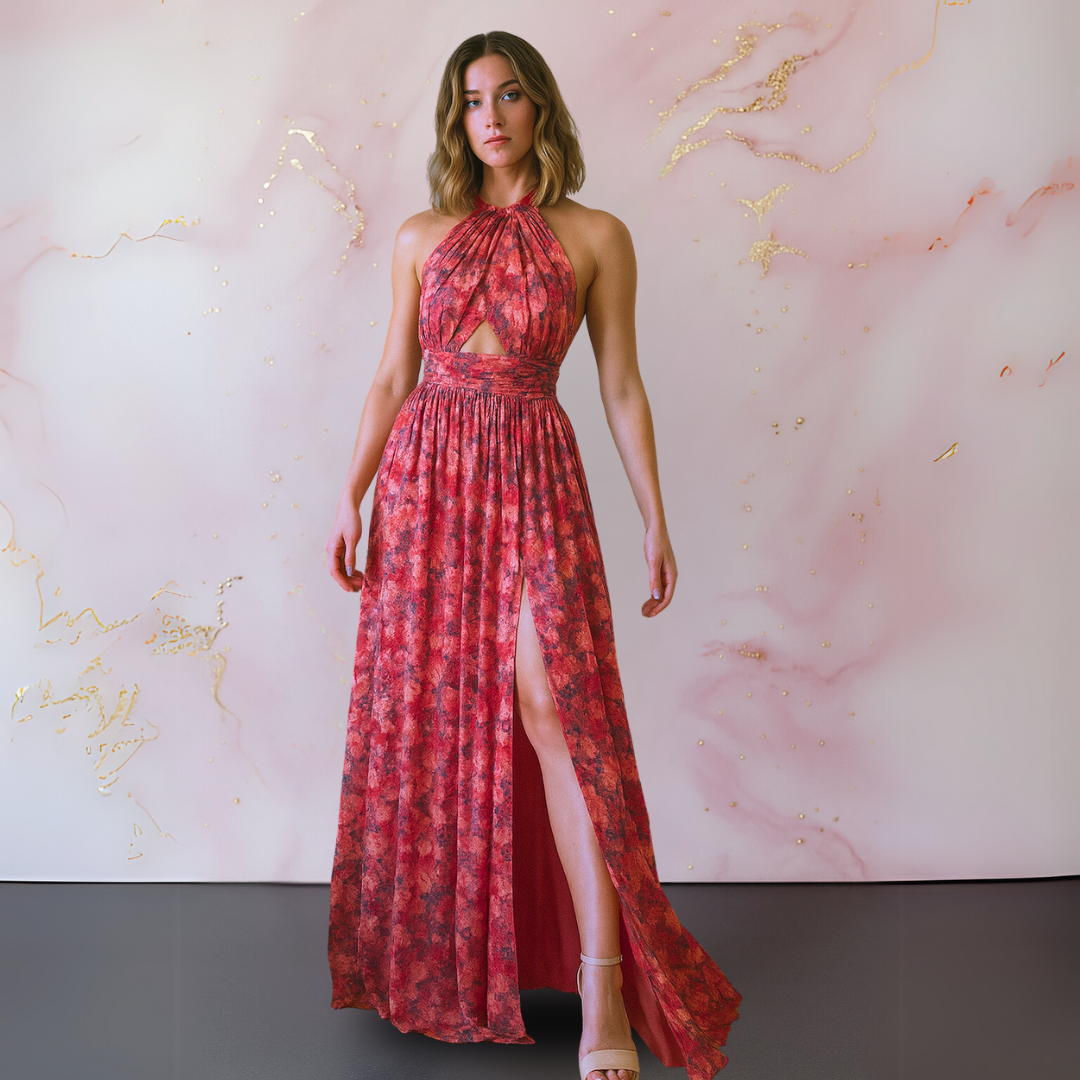 Wivine – Robe longue fleurie élégante