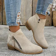 Ambreline – Bottines orthopédiques en cuir avec fermeture éclair