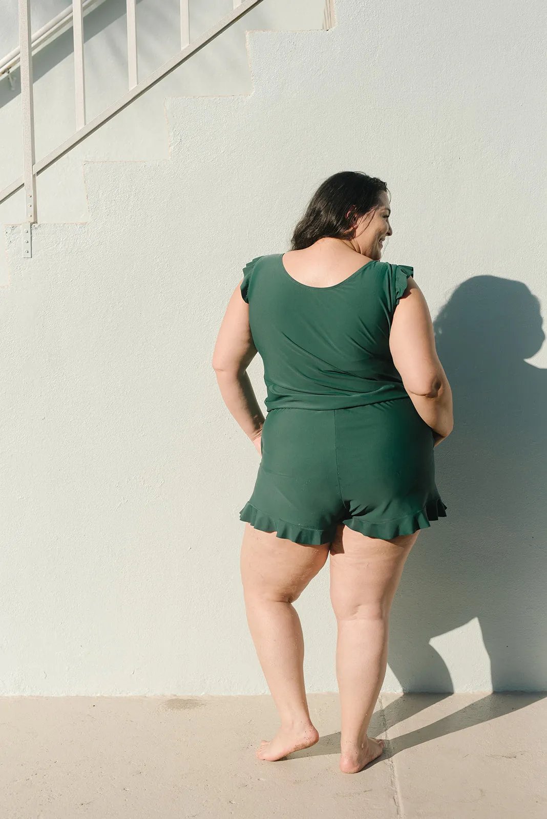 Léa - Maillot de bain à volants avec maintien de la poitrine