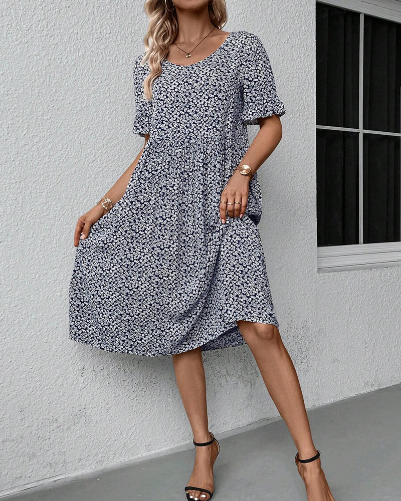 Élénaïs – Robe midi fleurie élégante