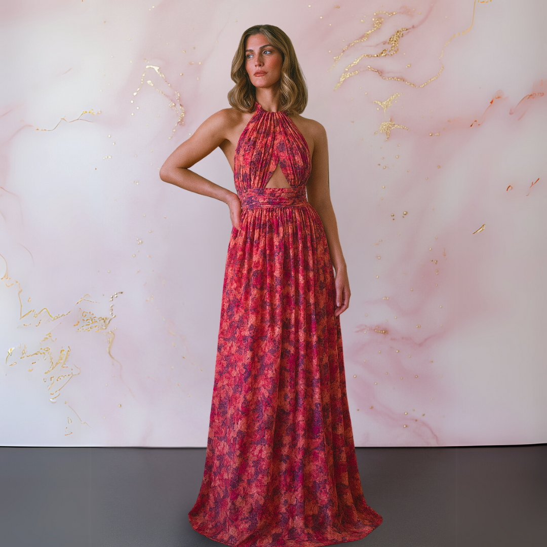 Wivine – Robe longue fleurie élégante