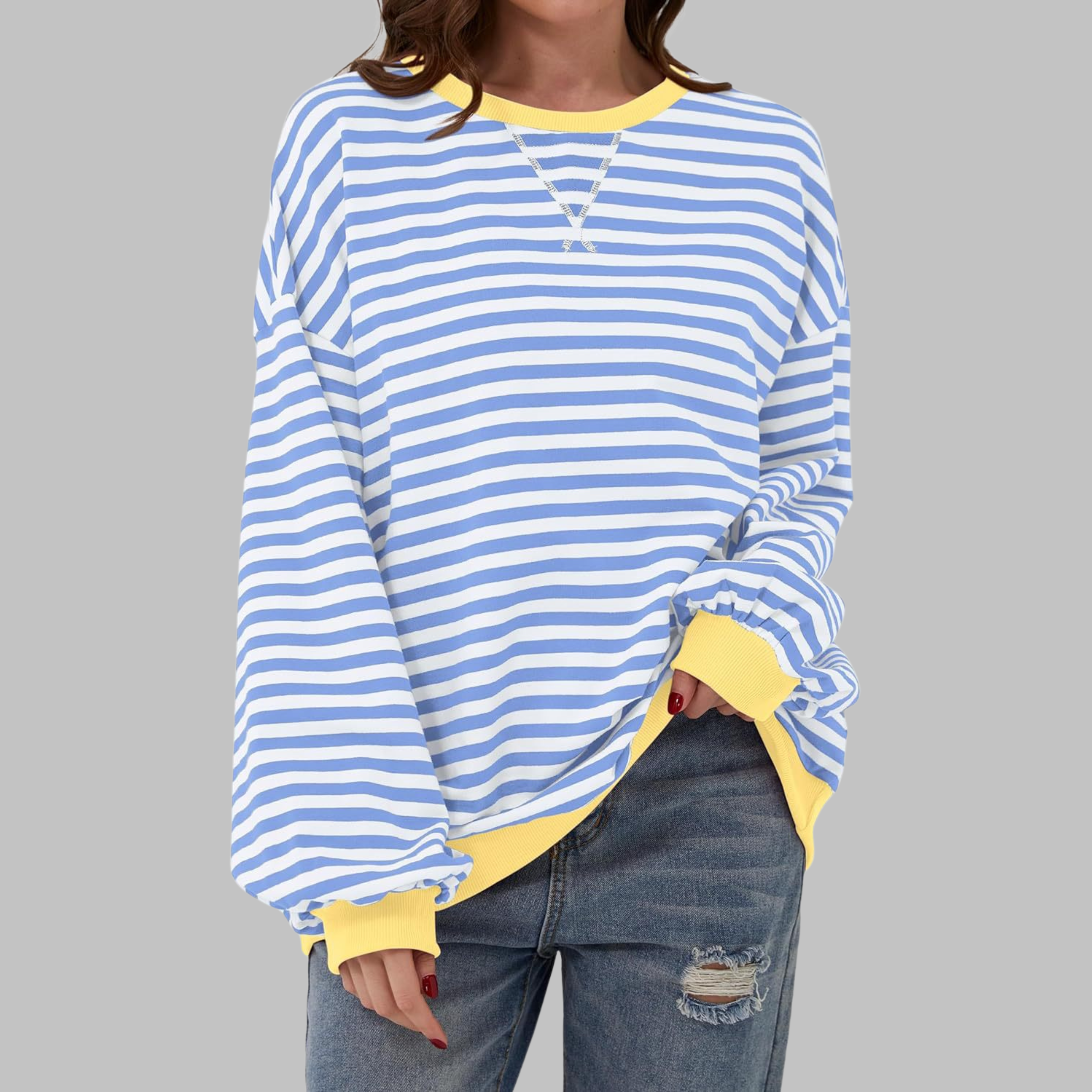 Maïwenn – Sweat rayé à manches longues