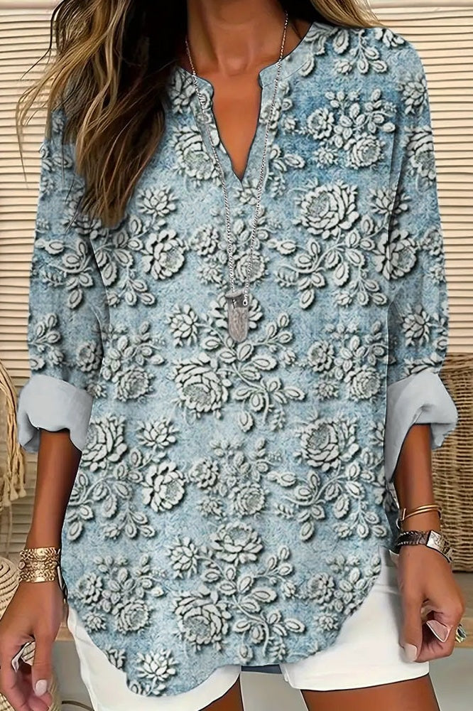 Perrine – Blouse bleu crépuscule
