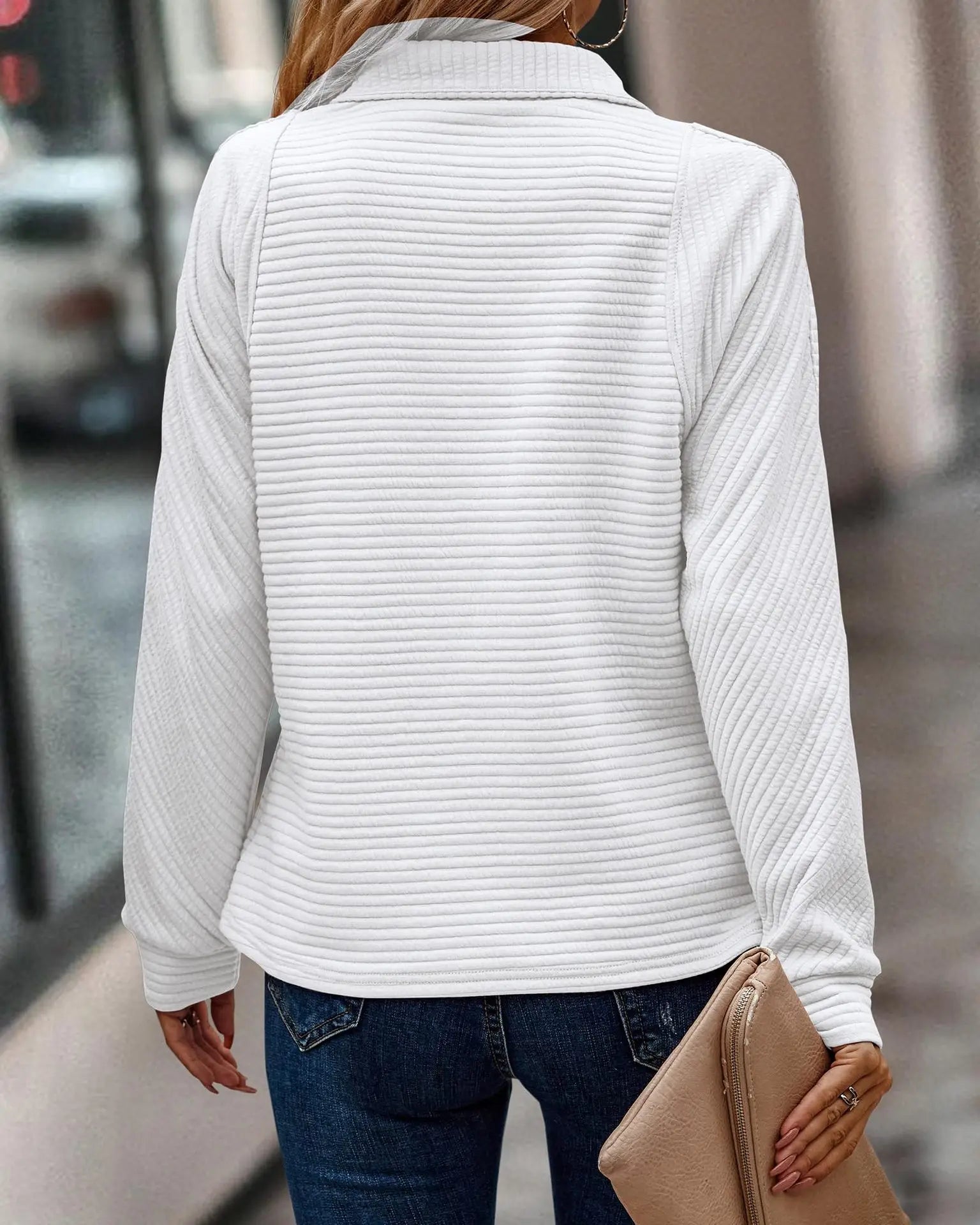 Bertille - Pull élégant col V avec fermeture éclair
