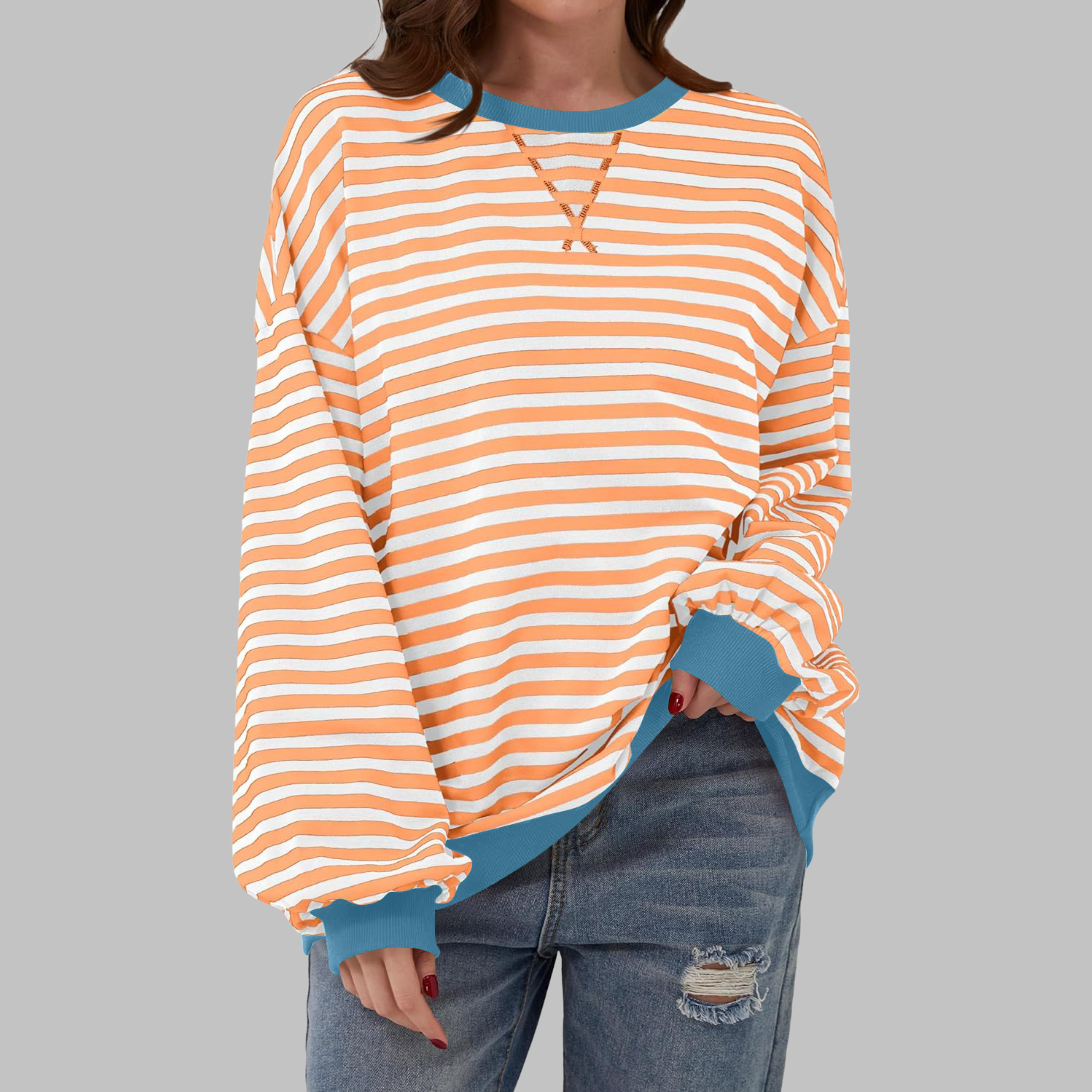 Maïwenn – Sweat rayé à manches longues