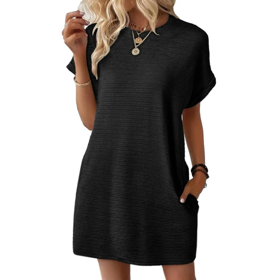 Amandine – Robe d'été minimaliste à col rond
