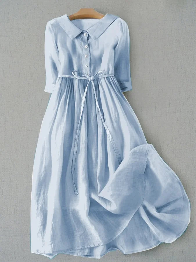 Carole – Robe élégante en coton et lin