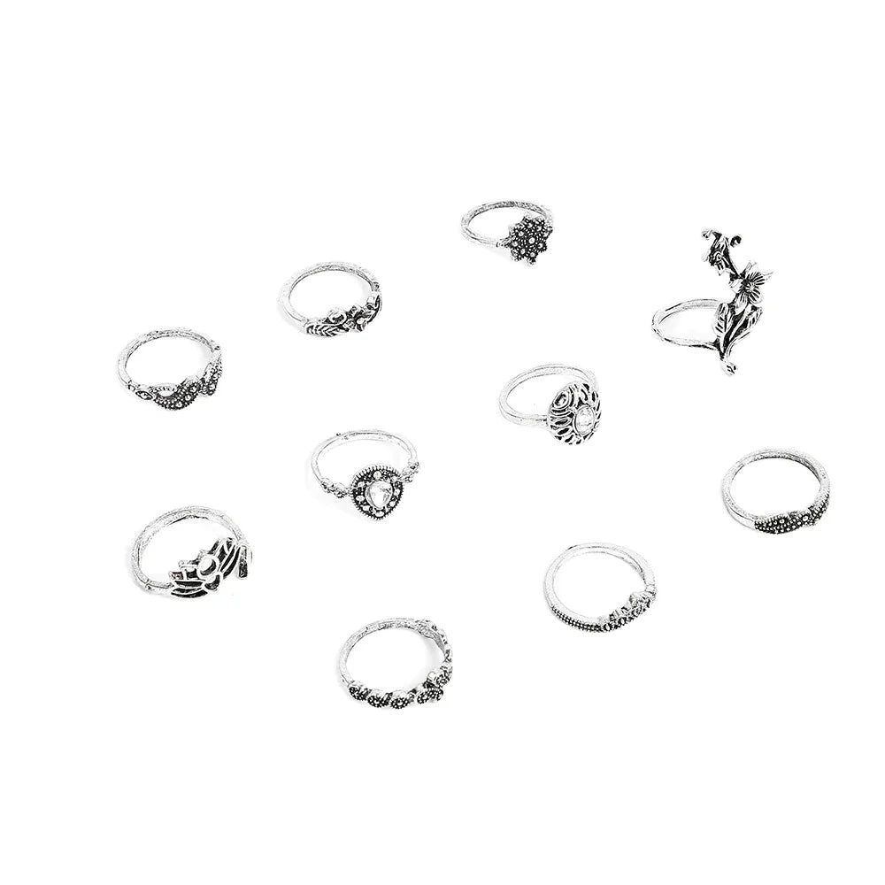 Enchantélia – Set de bagues en argent antique avec détails enchantés