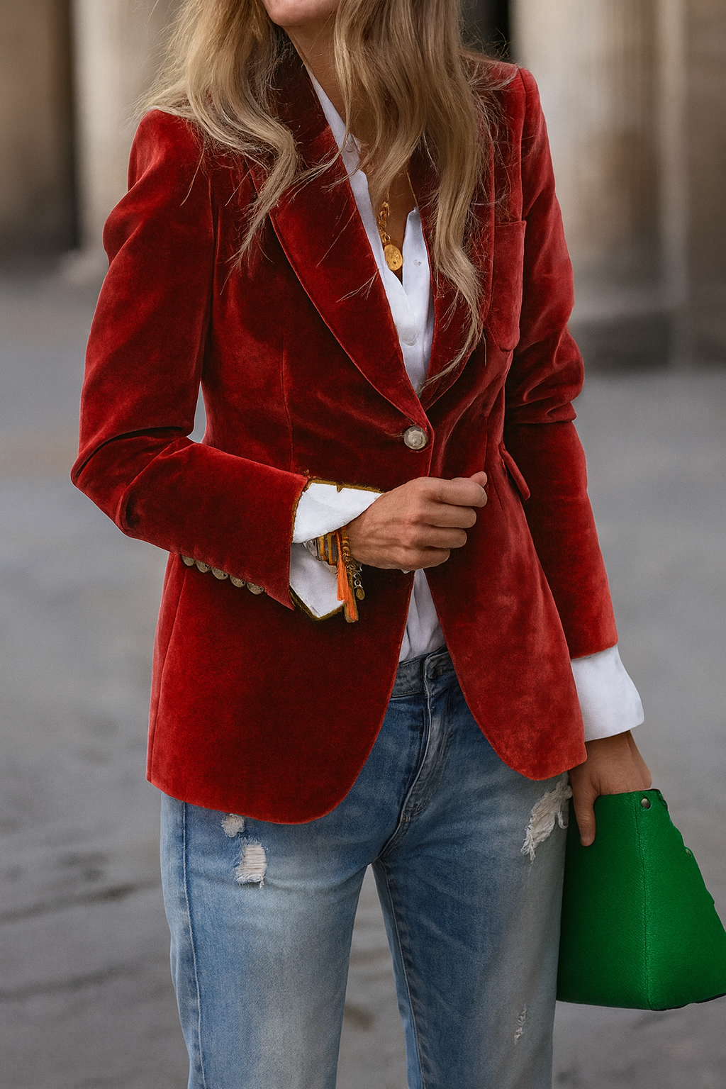 Laurette – Blazer en velours élégant